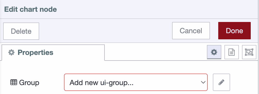 Configure the chart Configure the UI Group